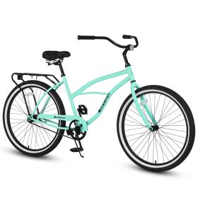 S26204 26 Inch Beach Cruiser Bike for Men and Women, Steel Frame, Single Speed Drivetrain, Upright Comfortable Rides, Multiple Colors