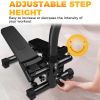 Stair Stepper Machine with Handlebar-Mini Steppers for Exercise with 300LBS Loading Capacity, Hydraulic Fitness Stepper with LCD Monitor(Black)