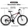 S26206 26" 21-Speed Bicycle for Adult, Front and rear shock absorption, Camping Bicycle, Height Adjustable ,Mountain Bicycle for Roadways, Mountains b