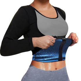 Sauna Suit For Women; Long Sleeve Sweat Suit Waist Trainer (Order A Size Up) (size: XXL)