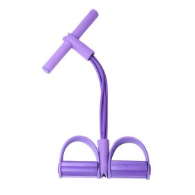 Pedal Resistance Bands Foot Pedal Pull Rope Resistance Exercise Yoga Equipment For Abdomen Waist Arm Leg Stretching Slimming Training (Color: Purple)