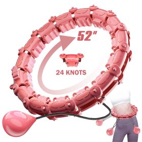 1pc Smart Weighted Hula Hoops, Fitness Weight Loss Gear, With Detachable Knots & Adjustable Weight (Color: Pink, size: 24 Konts)