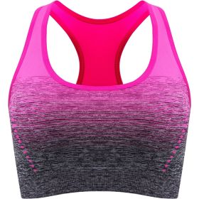 1pc/2pcs/3pcsMedium Support Two Tone Racer Back Sports Bra, Fitness Workout Running Yoga Bra (Color: Rose Red, size: L(8/10))