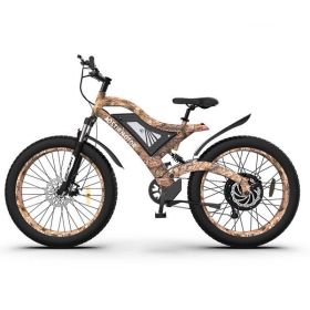 AOSTIRMOTOR 26" 1500W Electric Bike Fat Tire 48V 15AH Removable Lithium Battery for Adults S18-1500W (Color: As Picture)