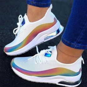 NewFashion Sneakers Mixed Color Ladies Flats Women Casual Vulcanized (Shoe Size: 12, Color: White)