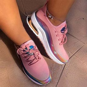 NewFashion Sneakers Mixed Color Ladies Flats Women Casual Vulcanized (Shoe Size: 10, Color: Pink)