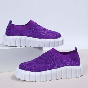 Bling Bling Female Mesh Platform Vulcanized Shoes (Shoe Size: 7.5, Color: Purple)