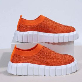 Bling Bling Female Mesh Platform Vulcanized Shoes (Shoe Size: 8.5, Color: Orange)