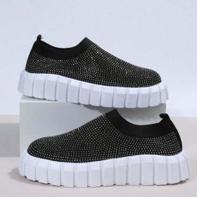 Bling Bling Female Mesh Platform Vulcanized Shoes (Shoe Size: 8.5, Color: Black)