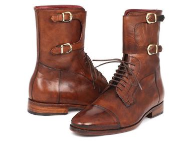 Paul Parkman Men's High Boots Brown Calfskin (ID#F554-BRW) (Select your size: EU 45 - US 11.5)