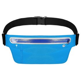 Unisex Sport Waist Pack Running Belt Bag Pouch Adjustable Bounce Free Sweat-Proof Lightweight Slim (Color: Blue)