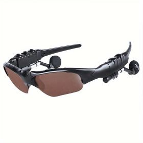 UV Resistant Sport Sunglasses with Wireless Headset Enhance Outdoor Experience (Color: Brown Lenses)