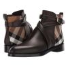 Women Pu Leather Boots Buckle Design Plaid Ankle High Fashion