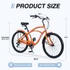 7 Speed Bicycles 26"Inch Multiple Colors Men's Beach Cruiser Bike