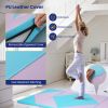 4-Panel PU Leather Folding Exercise Gym Mat with Hook and Loop Fasteners