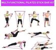 2 Latex Exercise Resistance Band - 2-Section Sticks - All-in-one Strength Weights Equipment for Body Fitness Squat Yoga