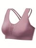 Breathable Mesh Wire-free Sports Bra, Stretchy High Impact Yoga Fitness Gym Cropped Top, Women's Activewear