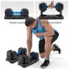 Adjustable Dumbbell - 55lb x2 Dumbbell Set of 2 with Anti-Slip Handle, Fast Adjust Weight by Turning Handle with Tray, Exercise Fitness Dumbbell Suita