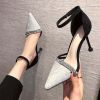 Mary Jane Shoes Glitter Heels Evening Shoes Stiletto Extreme High